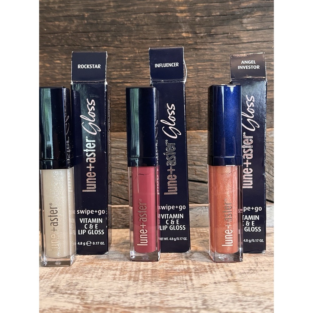 Lune + Aster Lip Gloss Bundle (3 pcs) – Rockstar, Angel Investor, Influencer $54